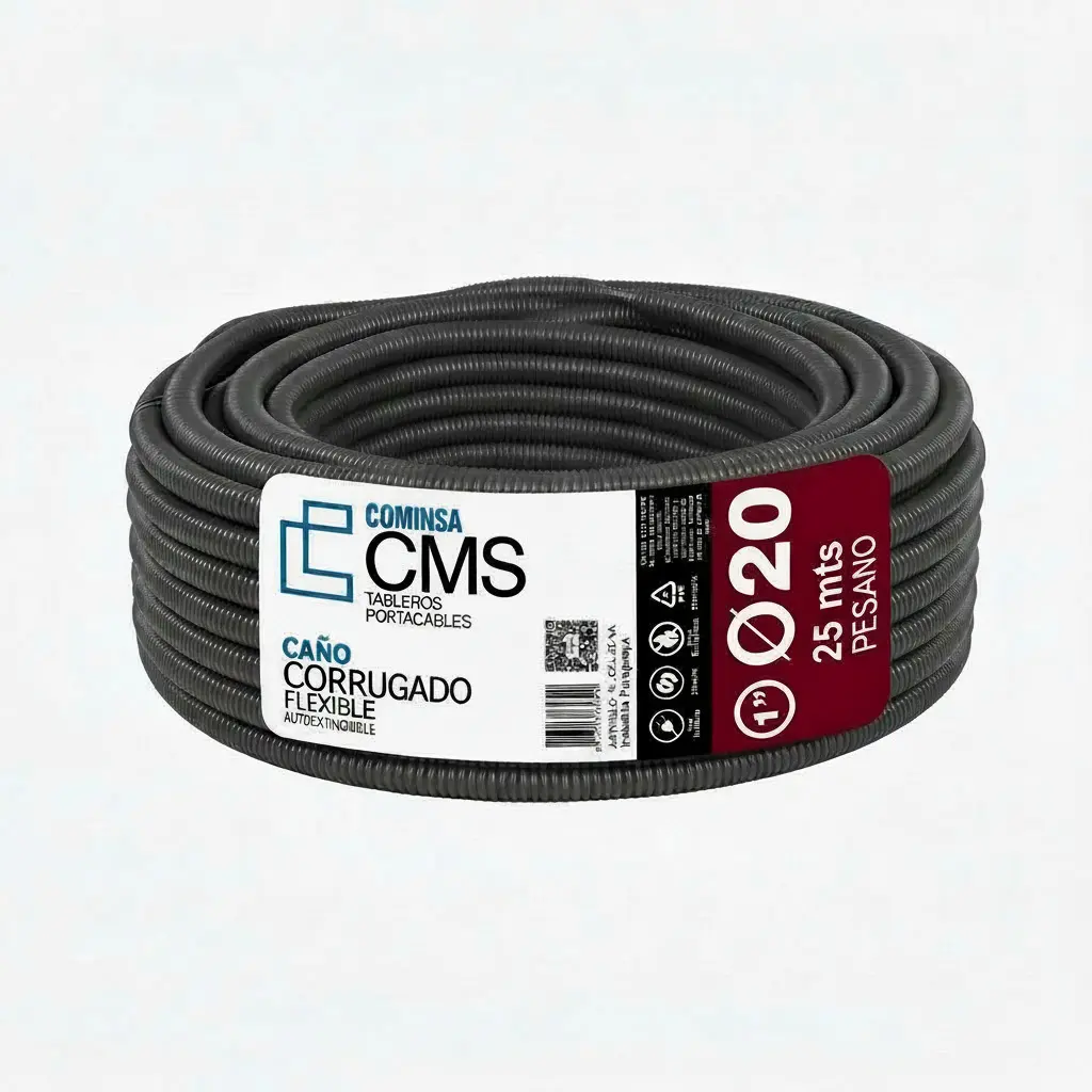 CMS CAÑO CORRUGADO PESADO 20 mm Gris Oscuro 25m
