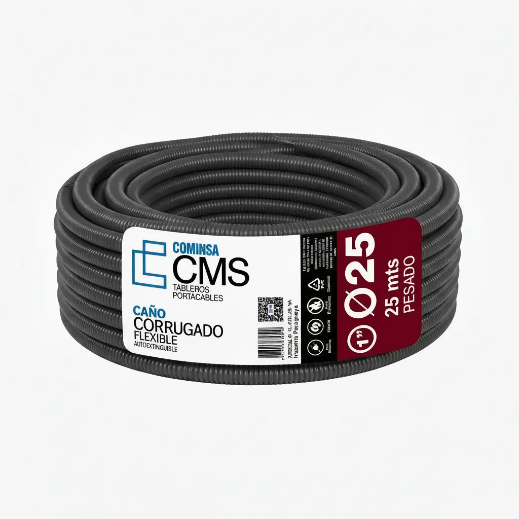 CMS CAÑO CORRUGADO PESADO 25 mm Gris Oscuro 25m