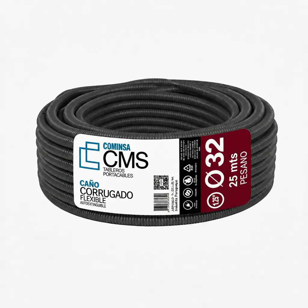 CMS CAÑO CORRUGADO PESADO 32 mm Gris Oscuro 25m