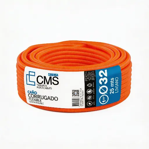 [PL-CCL-32-NA] CMS CAÑO CORRUGADO LIVIANO 32 mm Naranja 25m